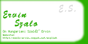 ervin szalo business card